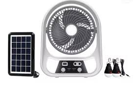 ABANICO RECARGABLE 14" SOLAR CON ALTAVOZ
