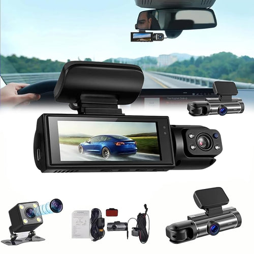 CAMARA GRABADORA DE VEHICULO DE DOBLE LENTE PARA AUTOMOVIL