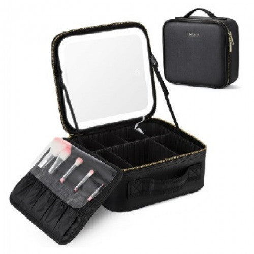 GRAN OFERTA-ESTUCHE DE COSMÉTICOS CON ESPEJO LED RECARGABLE+ZAPATERA CON TAPAS Y PERCHERO MULTIFUNCIONAL