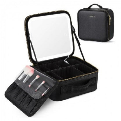 GRAN OFERTA-ESTUCHE DE COSMÉTICOS CON ESPEJO LED RECARGABLE+ZAPATERA CON TAPAS Y PERCHERO MULTIFUNCIONAL