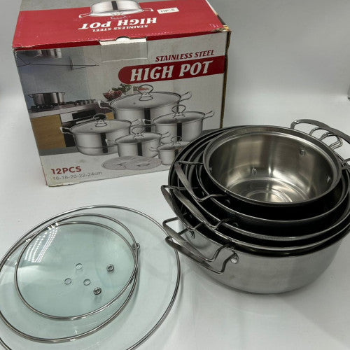 JUEGO DE OLLAS PLATEADO (CAJA X 12)