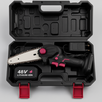 MINI MOTOSIERRA DE MANO INALAMBRICA 2 BATERIAS 48V