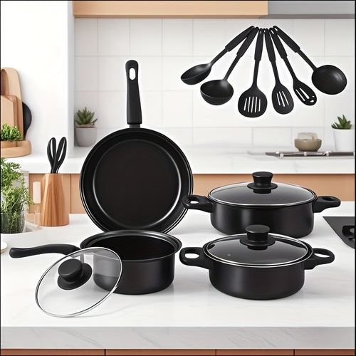 SET DE OLLAS NEGRAS ROYAL (13PIEZAS)