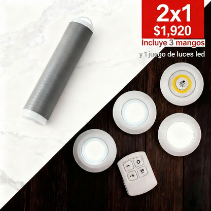 LUZ LED X 3 + CONTROL y 3 MAGOS DE OLLA