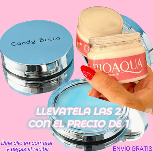 Crema Aclarante BIOAQUA + Polvo compacto Candy Bella por solo 1,850